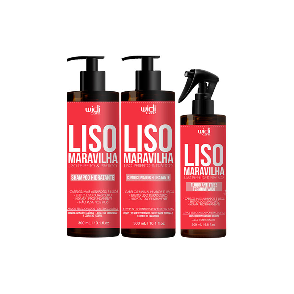 Kit Widi Care Liso Maravilha - Shampoo + Condicionador + Fluido