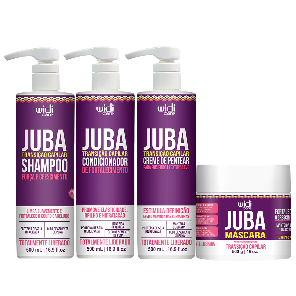 Kit Widi Care Juba Transição - Shampoo + Condicionador + Máscara + Creme de Pentear Leve