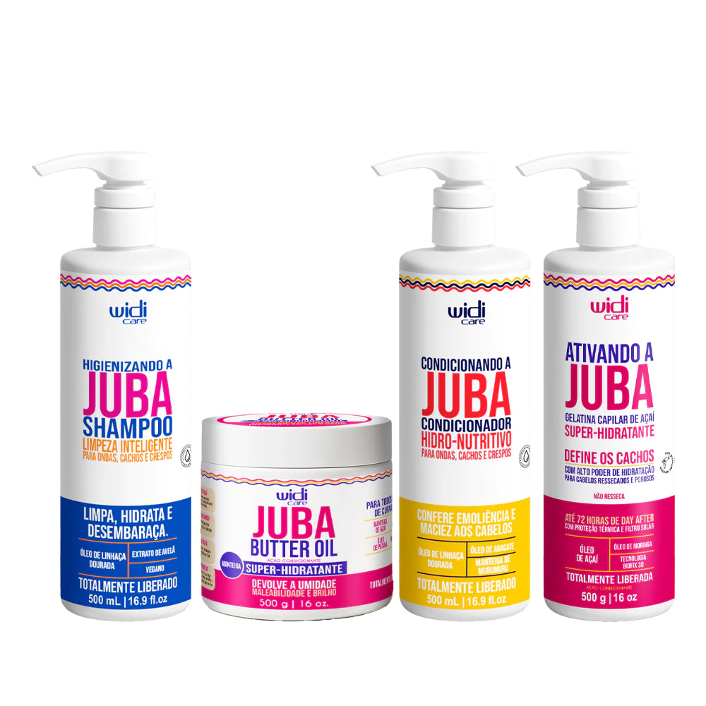 Kit Widi Care Juba - Shampoo + Condicionador + Máscara Butter Oil Super-Hidratante + Gelatina Super Hidratante 500g