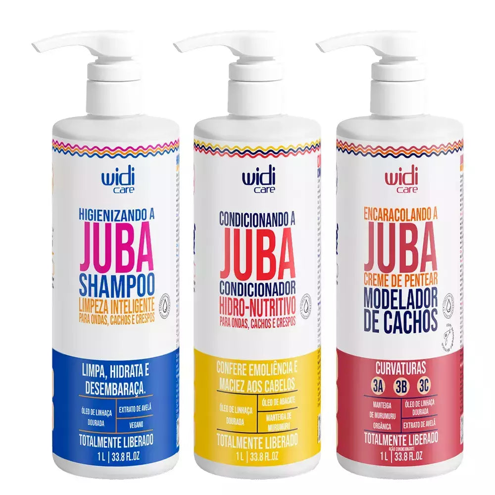 Kit Widi Care Juba - Shampoo + Condicionador + Encaracolando a Juba 1l