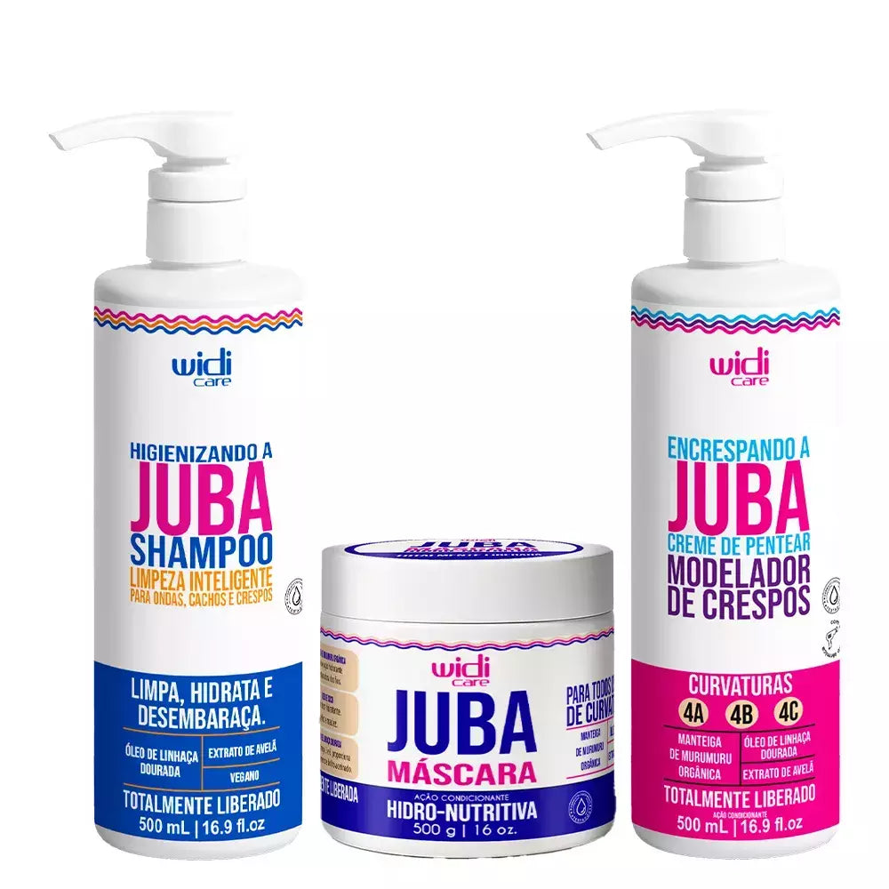 Kit Widi Care Juba - Shampoo + Máscara Hidro - Nutritiva + Encrespando 500g