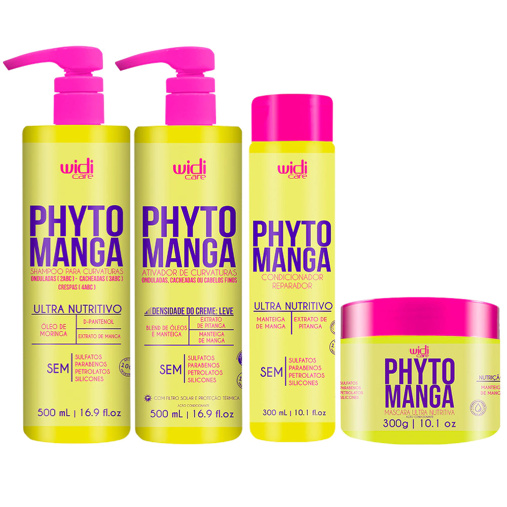 Kit Widi Care Phytomanga - Shampoo + Condicionador + Máscara 300ml + Creme de Pentear Leve
