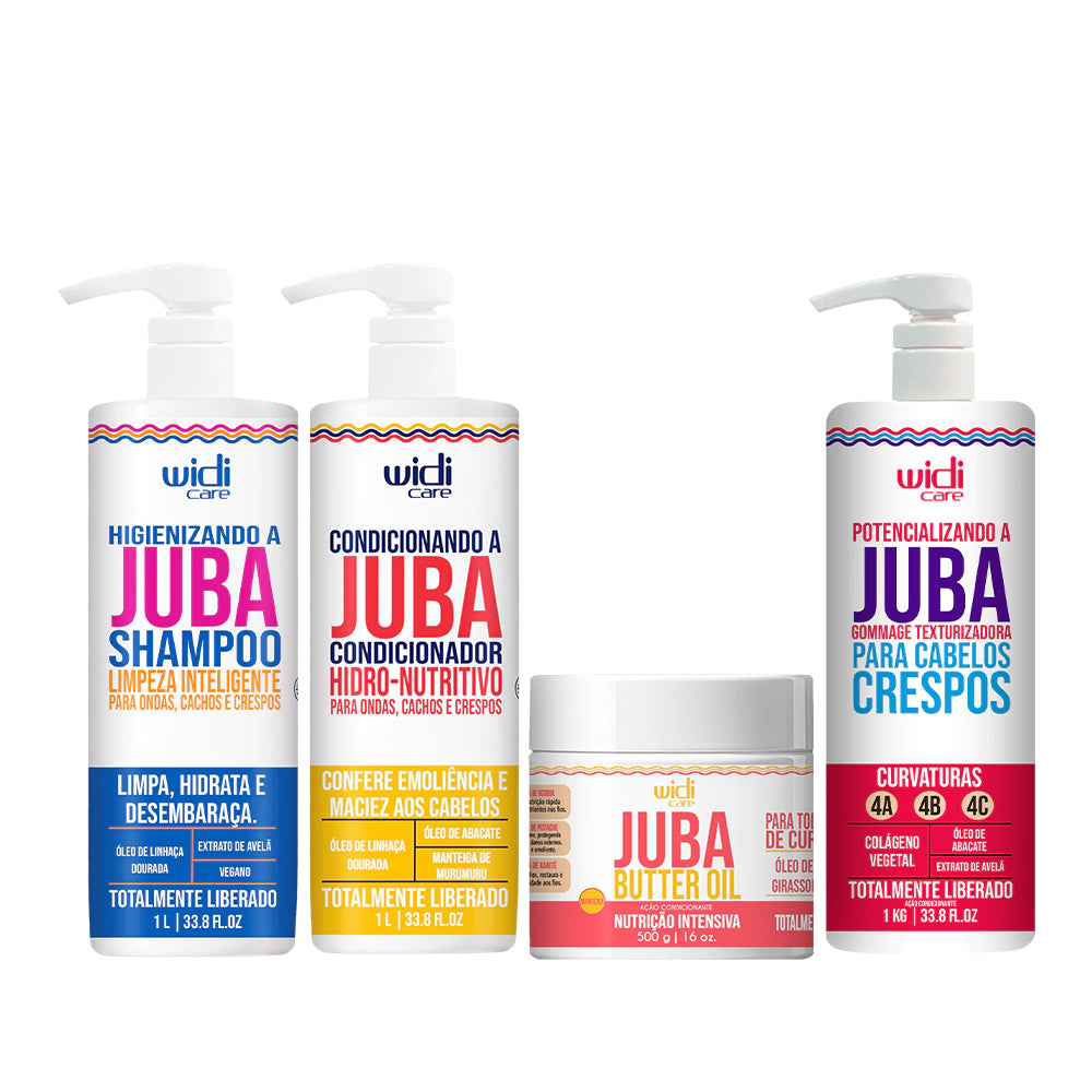 Kit Widi Care Juba Gommage - Shampoo + Condicionador + Máscara Butter Oil + Gommage 1kg