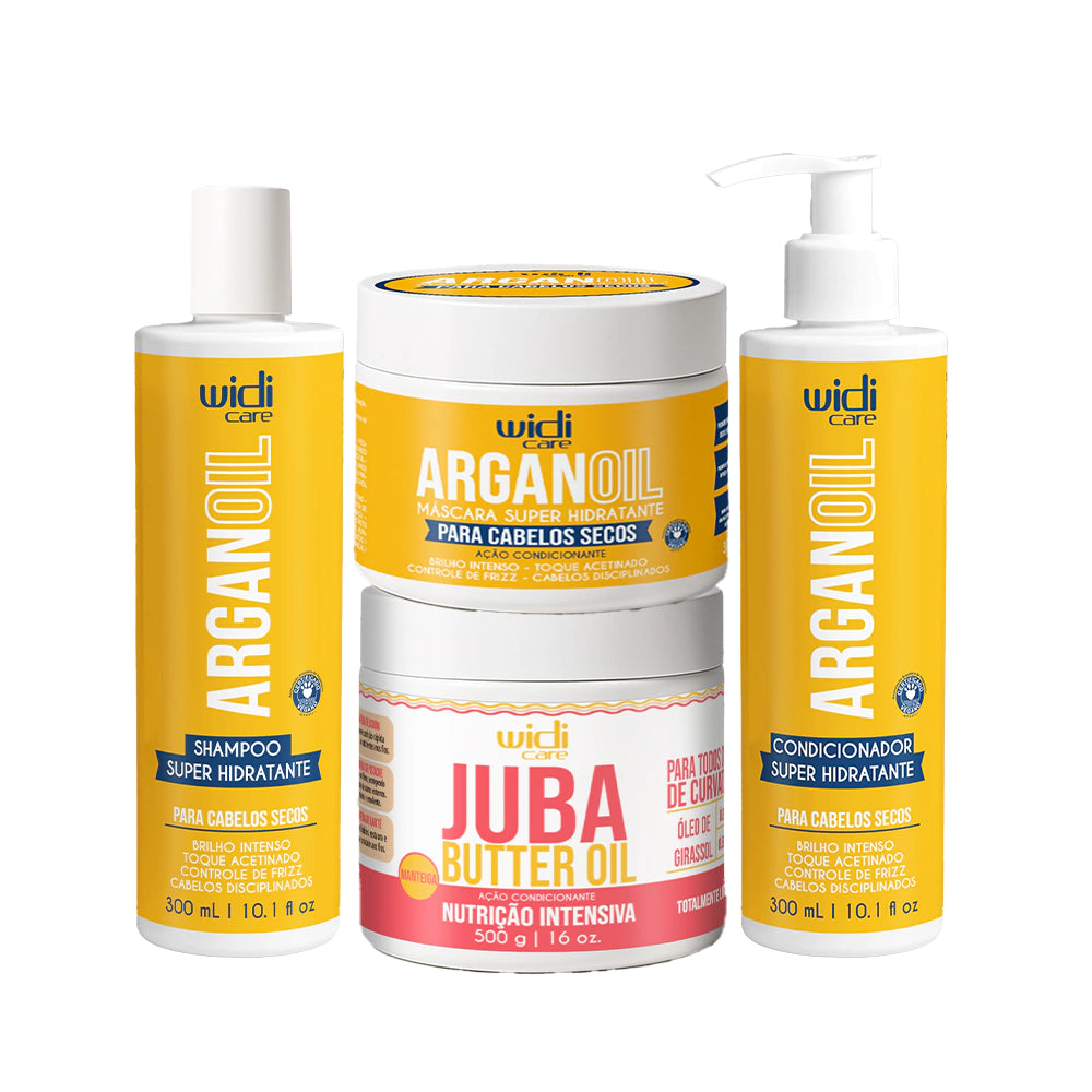 Kit Widi Care Argan Oil Máscara Juba - Shampoo + Máscara + Condicionador + Juba Butter Oil