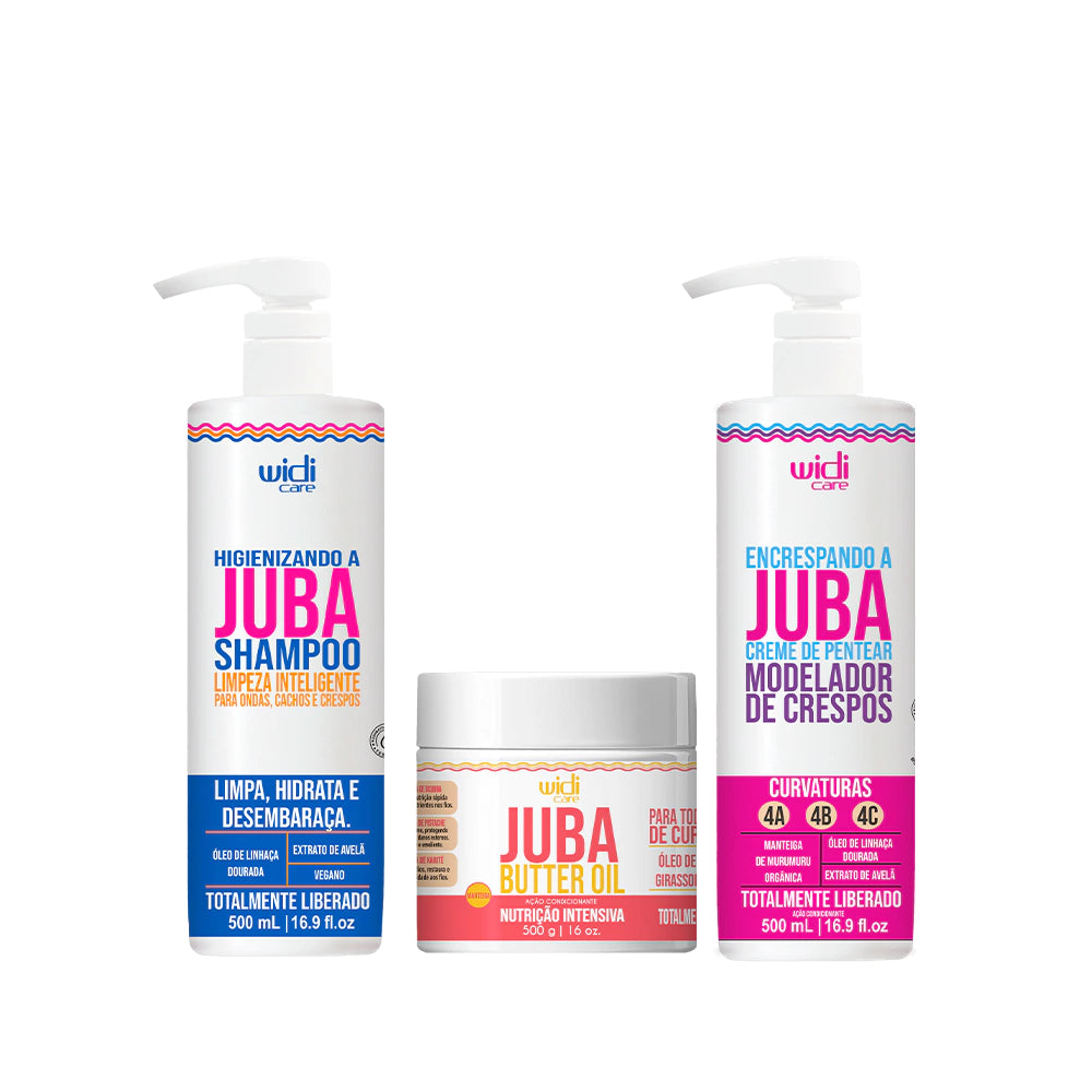 Kit Widi Care Juba - Shampoo + Máscara Butter Oil + Encrespando 500g