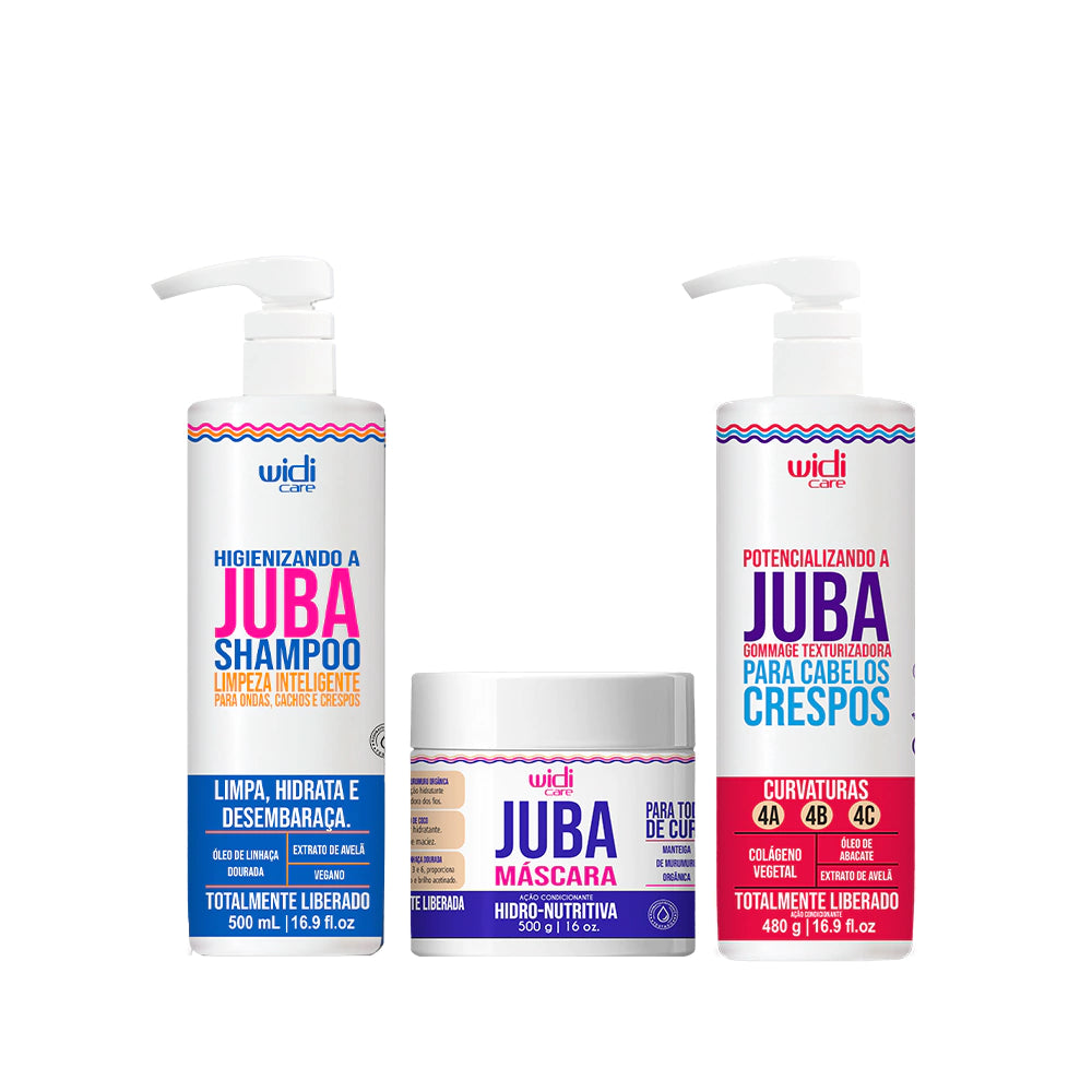 Kit Widi Care Juba - Shampoo + Máscara Hidro - Nutritiva + Gommage 480g