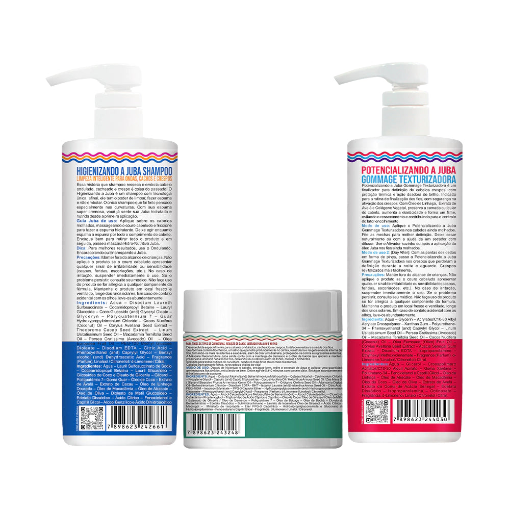 Kit Widi Care Juba - Shampoo 1L + Máscara Reconstrução + Gommage 1kg
