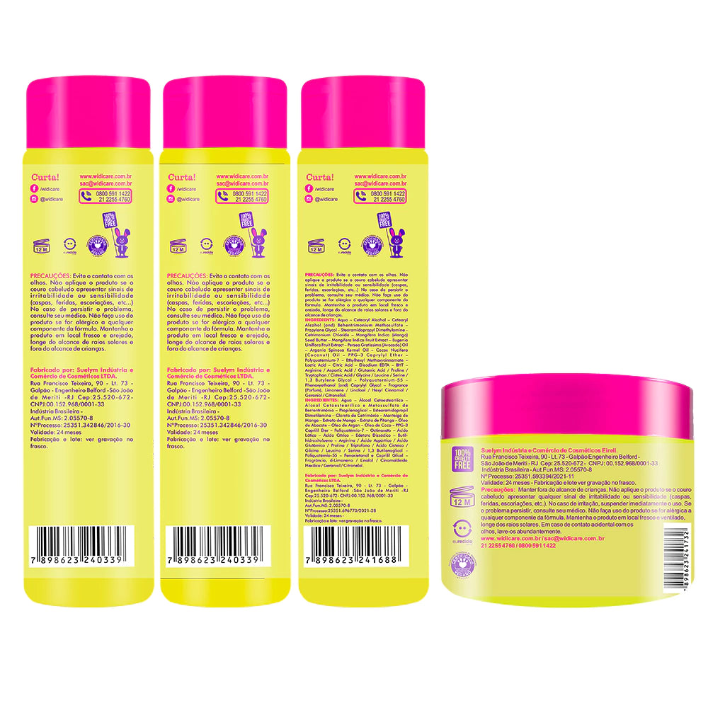 Kit Widi Care Phytomanga - Shampoo + Condicionador + Finalizador + Máscara 300g