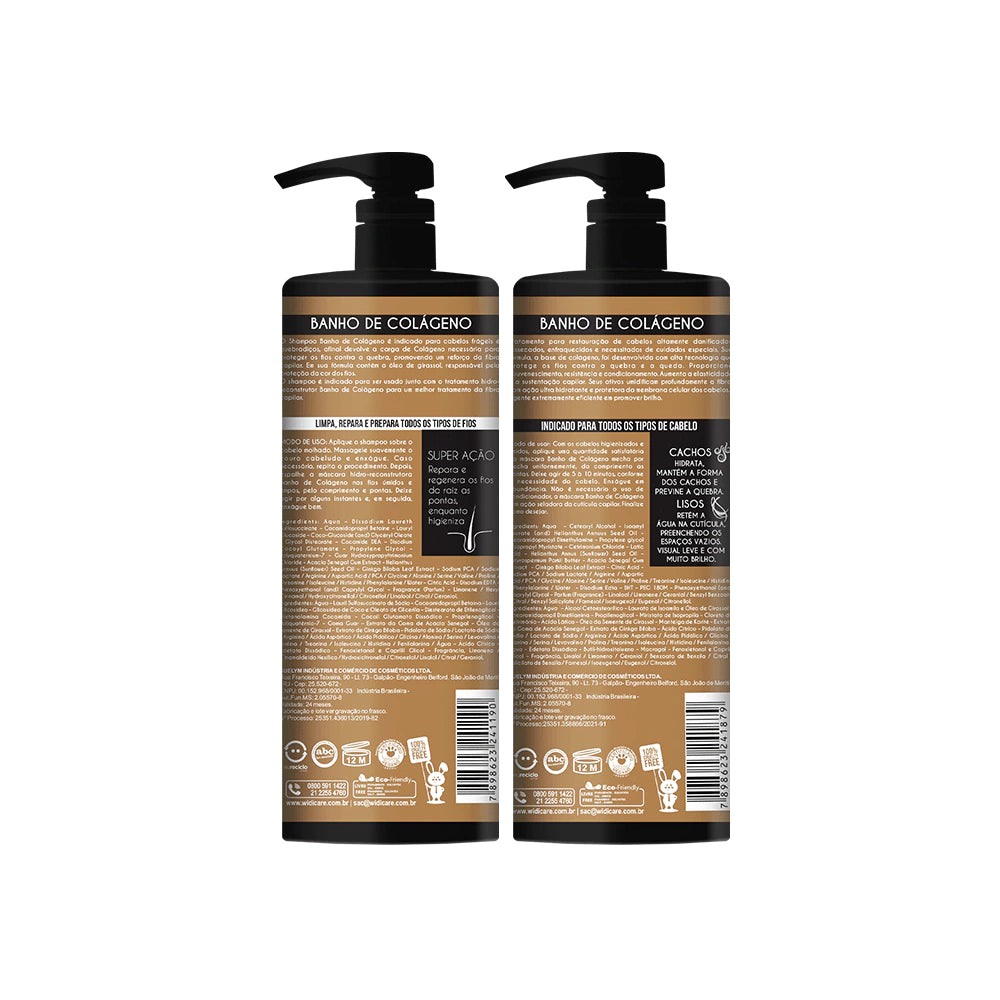 Kit Widi Care Banho de Colágeno - Shampoo 1kg + Máscara 1kg