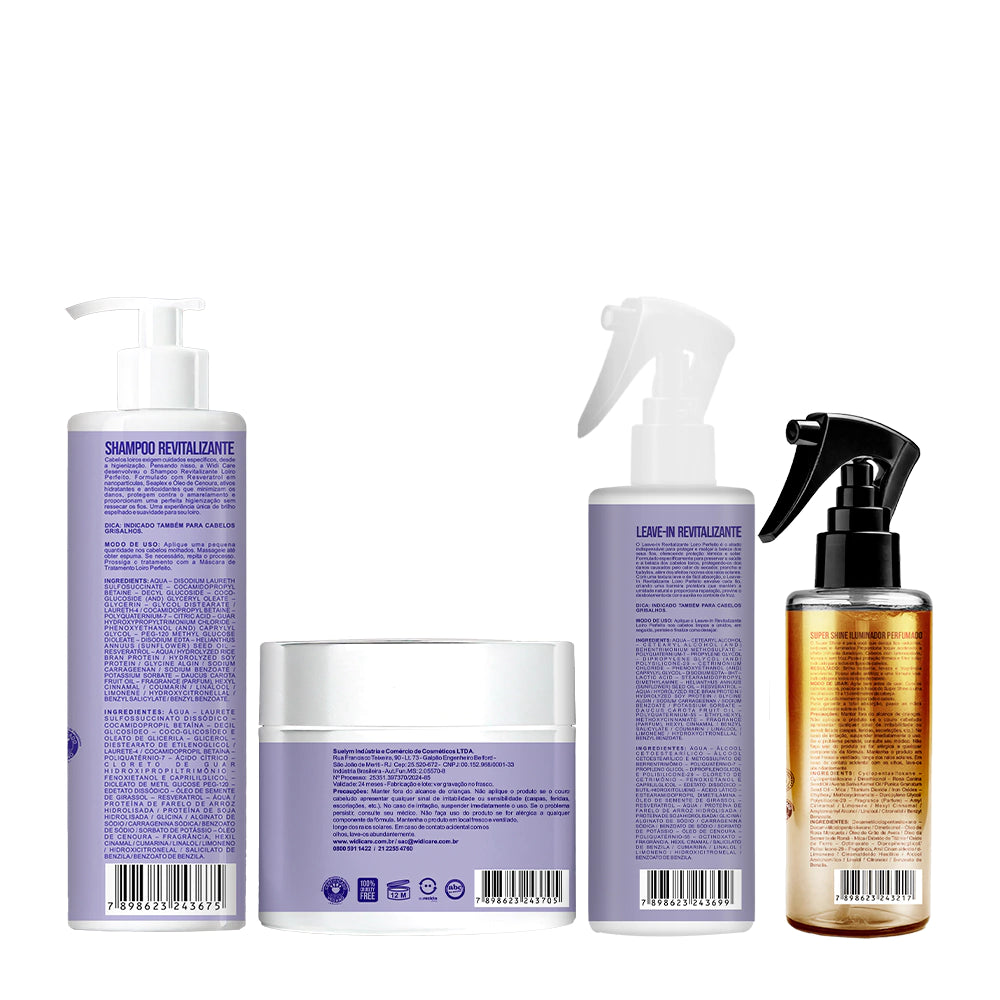 Kit Widi Care Loiro Perfeito Revitalizante - Shampoo + Máscara + Leave In + Shine Gold