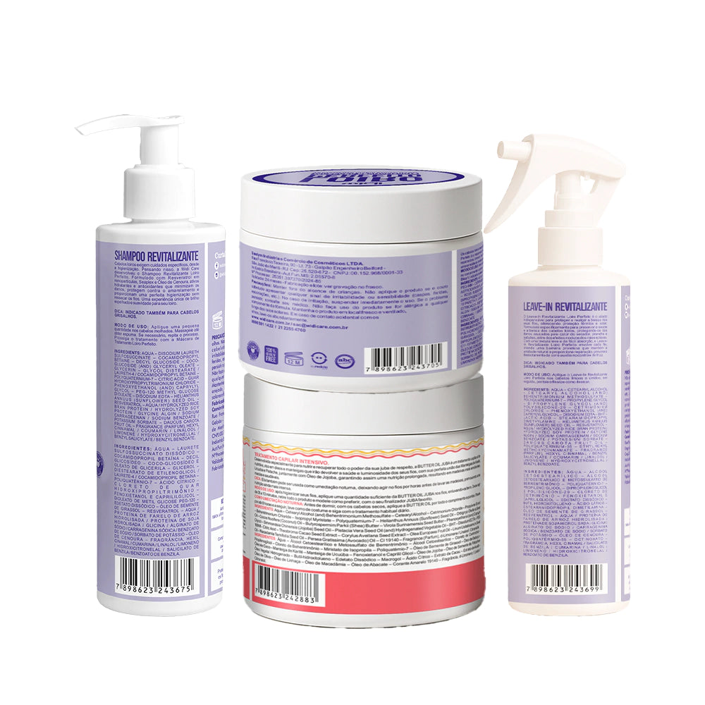 Kit Widi Care Loiro Perfeito Revitalizante Máscara Juba - Shampoo + Máscara + Leave In + Juba Butter Oil