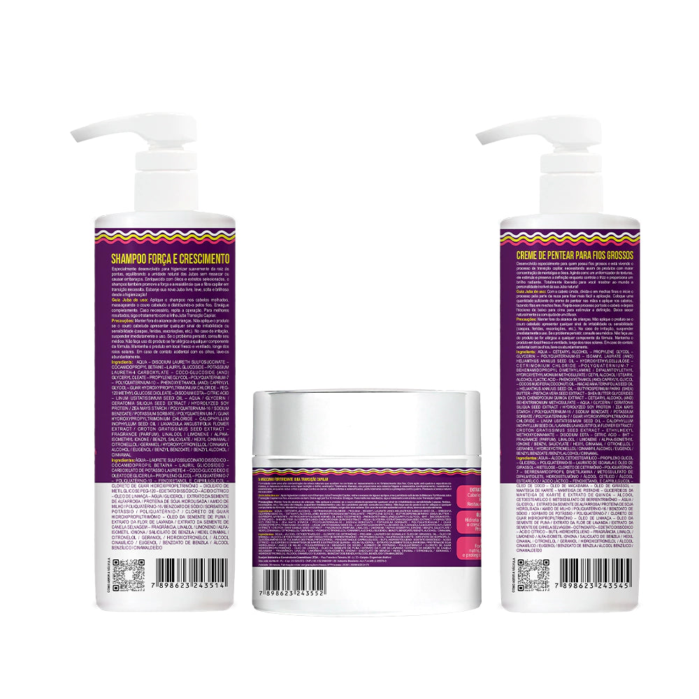 Kit Widi Care Juba Transição Widi Care - Shampoo + Máscara + Creme de Pentear Textura Denso