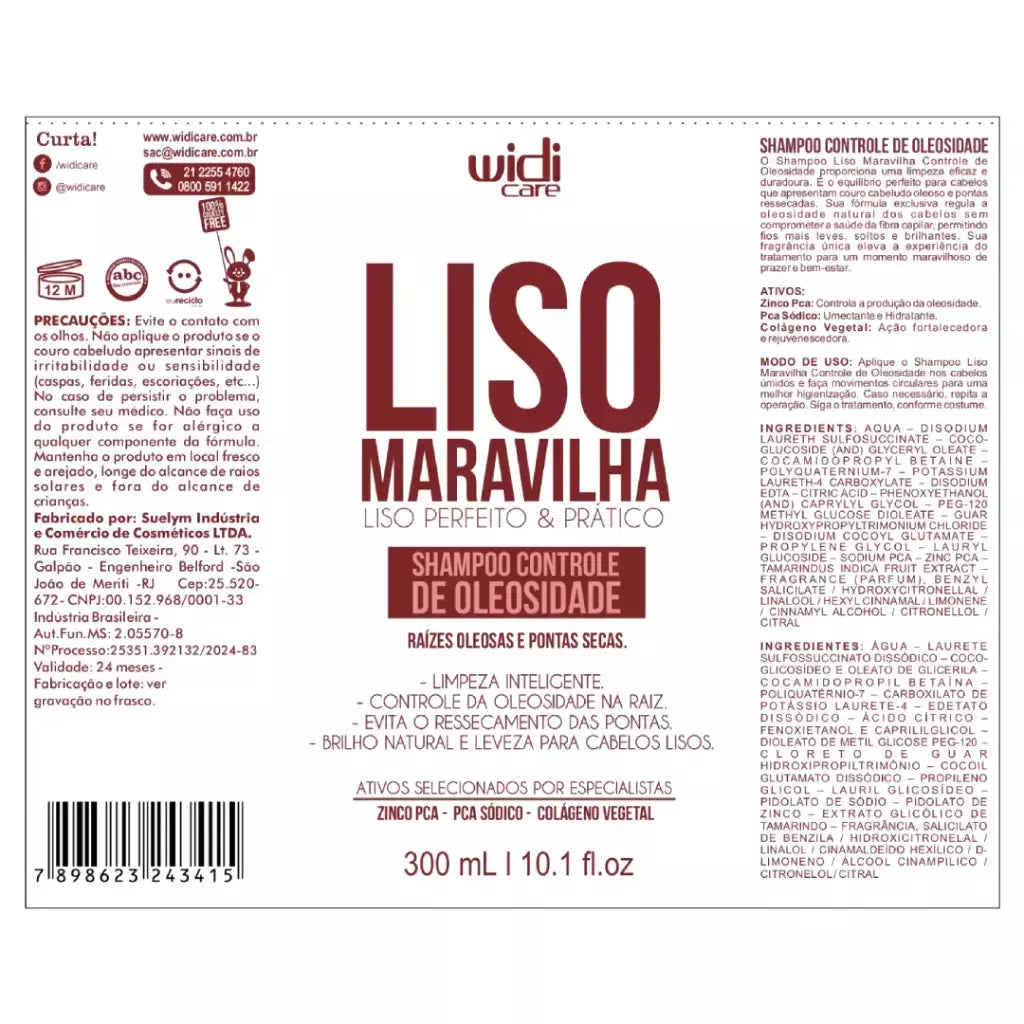 Shampoo Liso Maravilha Controle De Oleosidade 300ml