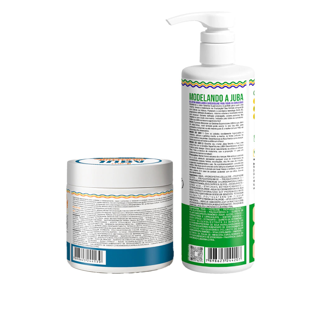 Kit Widi Care Juba - Máscara Butter Oil Umectação Intensa + Gelatina Modeladora Super Volume 500g
