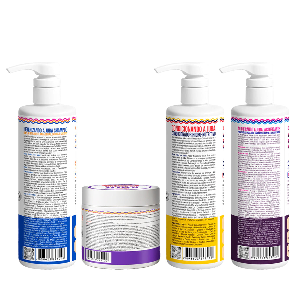 Kit Juba Antiporosidade - Shampoo + Condicionador + Acidificante + Butter Oil Antiporosidade 500g