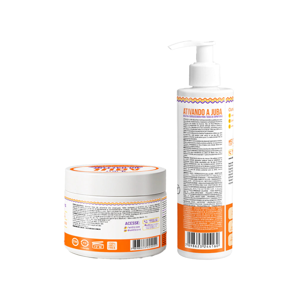 Kit Widi Care Juba - Máscara Juba Butter Oil Fortalecedora 300g + Gelatina Fortalecedora 300g