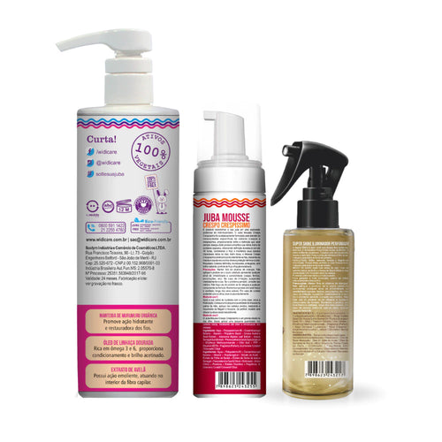 Kit Widi Care - Encrespando a Juba 500ml + Mousse Juba Crespo 200ml + Shine Gold 120ml