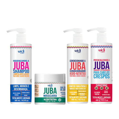 Kit Widi Care Juba Gommage - Shampoo + Condicionador + Máscara Reconstrução + Gommage 480g