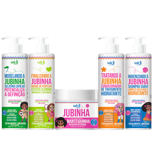 Kit Widi Care Jubinha - Shampoo + Condicionador + Máscara + Creme de Pentear Levinho + Gelatina