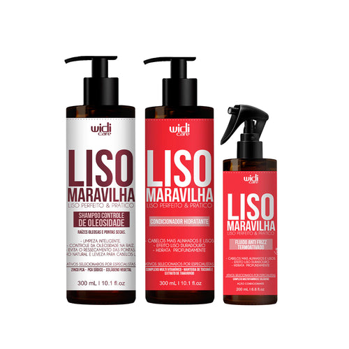 Kit Widi Care Liso Maravilha - Shampoo Oleosidade + Condicionador + Fluido