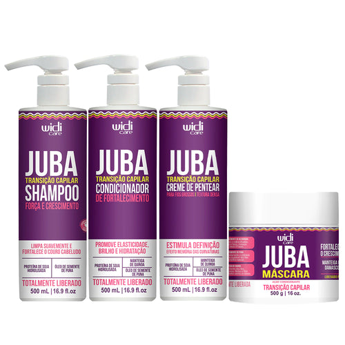 Kit Widi Care Juba Transição - Shampoo + Condicionador + Máscara + Creme de Pentear Denso
