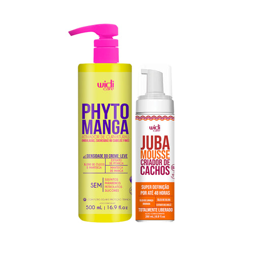Kit Widi Care Finalização - Creme de Pentear Phytomanga Ativador de Curvaturas Efeito Leve + Mousse Criador de Cachos