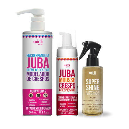 Kit Widi Care - Encrespando a Juba 500ml + Mousse Juba Crespo 200ml + Shine Gold 120ml