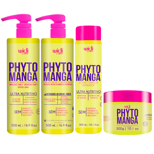 Kit Widi Care Phytomanga - Shampoo + Condicionador + Máscara 300ml + Creme de Pentear Efeito Pesado
