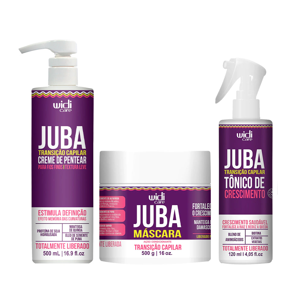 Kit Widi Care Juba Transição - Creme de Pentear Leve + Máscara + Tônico 120ml