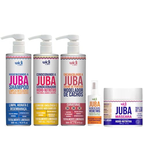 Kit Widi Care Juba - Shampoo + Condicionador + Máscara Hidro Nutritiva + Encaracolando + Finalizador Blend