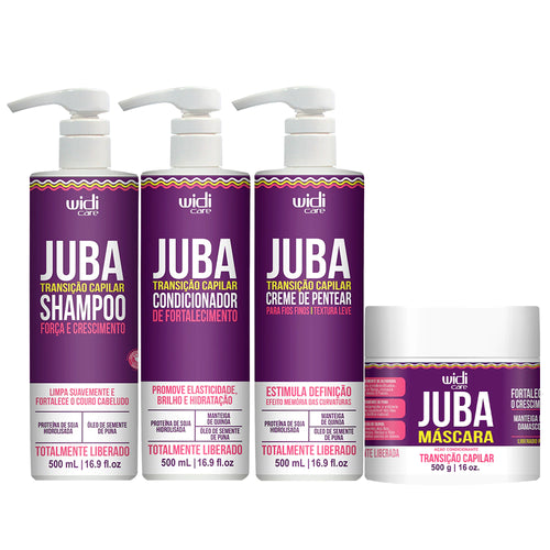 Kit Widi Care Juba Transição - Shampoo + Condicionador + Máscara + Creme de Pentear Leve