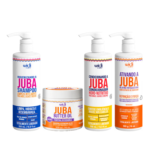 Kit Widi Care Juba - Shampoo + Condicionador + Máscara Butter Oil Manteiga Fortalecedora + Gelatina Fortalecedora 500g