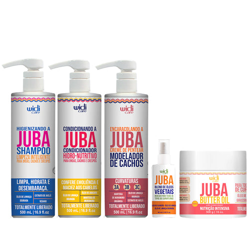 Kit Widi Care Juba - Shampoo + Condicionador + Máscara Butter Oil + Encaracolando + Finalizador Blend