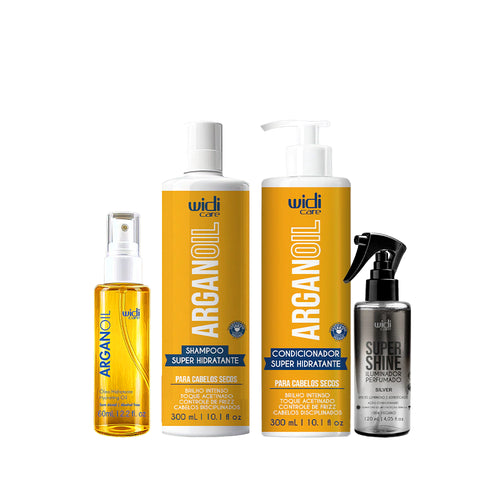 Kit Widi Care Argan - Shampoo + Condicionador + Óleo Argan Oil 60ml + Shine Silver