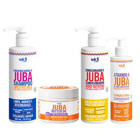 Kit Widi Care Juba - Shampoo + Condicionador + Máscara Butter Oil Fortalecedora + Gelatina Fortalecedora 300g