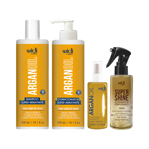 Kit Widi Care Argan - Shampoo + Condicionador + Óleo Argan Oil 120ml + Shine Gold