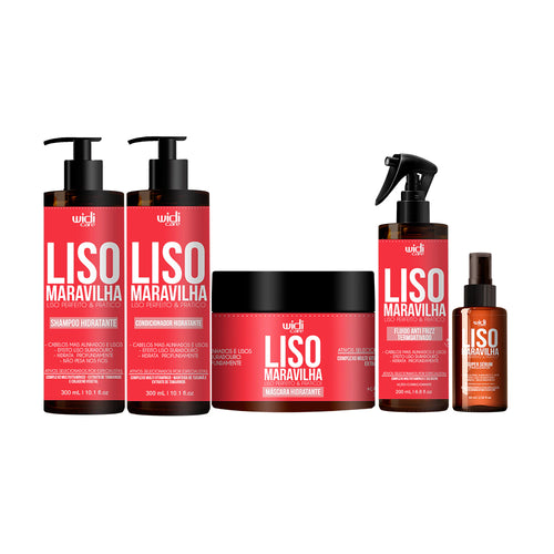Kit Widi Care Liso Maravilha - Shampoo + Condicionador + Máscara + Fluido + Sérum 60ml
