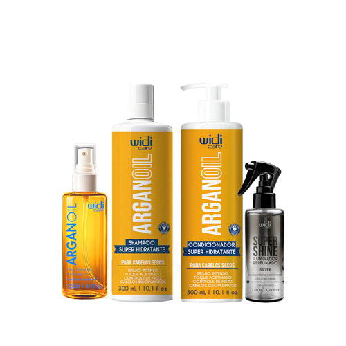 Kit Widi Care Argan - Shampoo + Condicionador + Óleo Argan Oil 120ml + Shine Silver