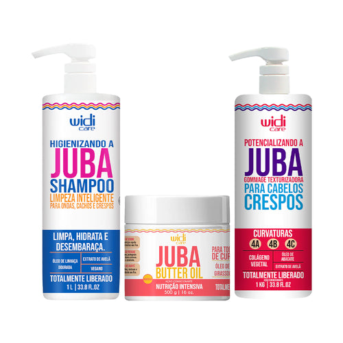Kit Widi Care Juba - Shampoo 1L + Máscara Butter Oil + Gommage 1kg