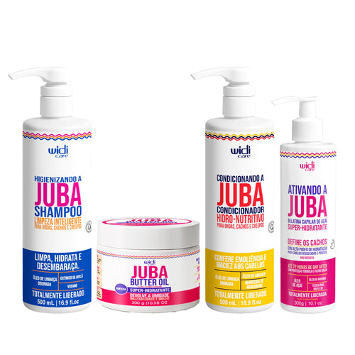 Kit Widi Care Juba - Shampoo + Condicionador + Máscara Butter Oil Super-Hidratante + Gelatina Super Hidratante 300g