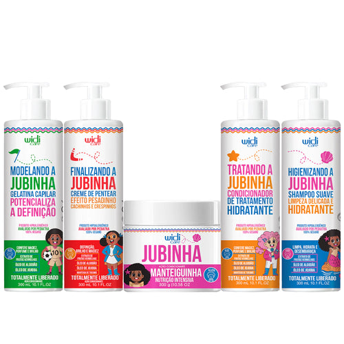 Kit Widi Care Jubinha - Shampoo + Condicionador + Máscara + Creme de Pentear Pesadinho + Gelatina