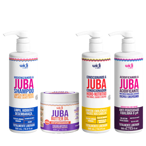 Kit Juba Antiporosidade - Shampoo + Condicionador + Acidificante + Butter Oil Antiporosidade 500g