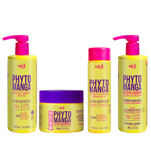 Kit Widi Care Phytomanga - Shampoo + Condicionador + Máscara Butter Oil UltraNutritiva + Gelatina UltraNutritiva 500g