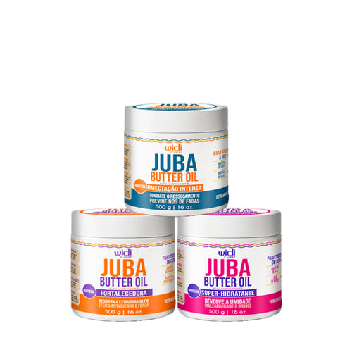 Kit Cronograma Juba Butter Oil - Butter Oil Fortalecedora + Butter Oil Super Hidratante + Butter Oil Umectação Intensa 500g