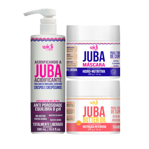 Kit Widi Care Juba - Acidificante + Máscara Hidro Nutritiva + Butter Oil