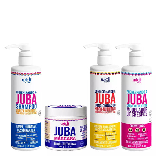 Kit Widi Care Juba - Shampoo + Condicionador + Máscara Hidro Nutritiva + Encrespando 500g