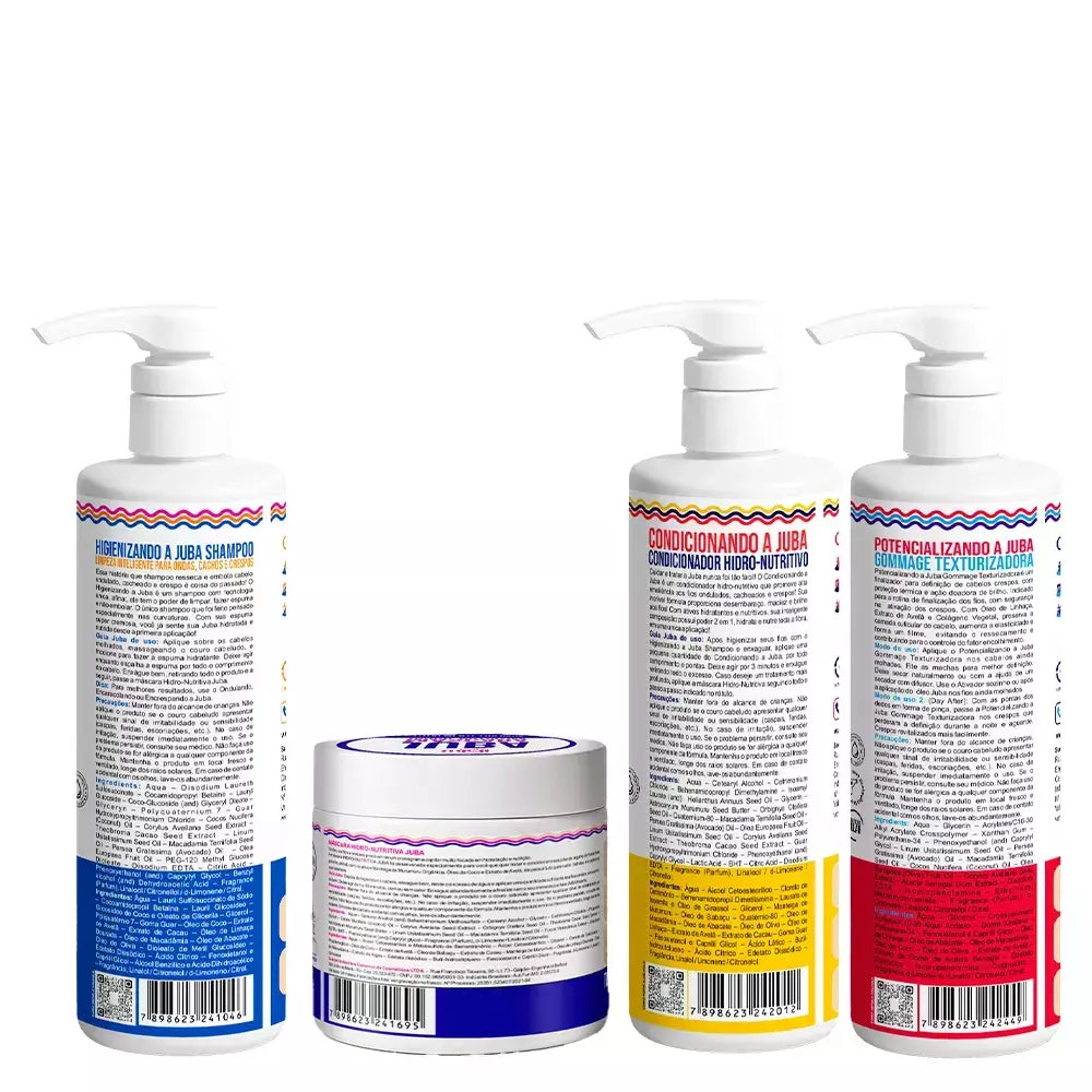 Kit Widi Care Juba Gommage - Shampoo 1L + Condicionador 1L + Máscara Hidro Nutritiva 500g + Gommage 1Kg