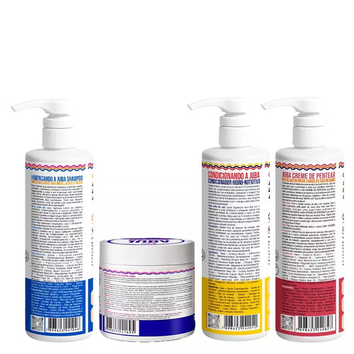 Kit Widi Care Juba - Shampoo + Condicionador + Encaracolando + Máscara Hidro-Nutritiva 500ml