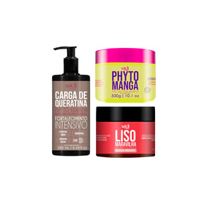 Kit Widi Care - Máscara Liso Maravilha + Máscara Phytomanga 300g + Carga de Queratina