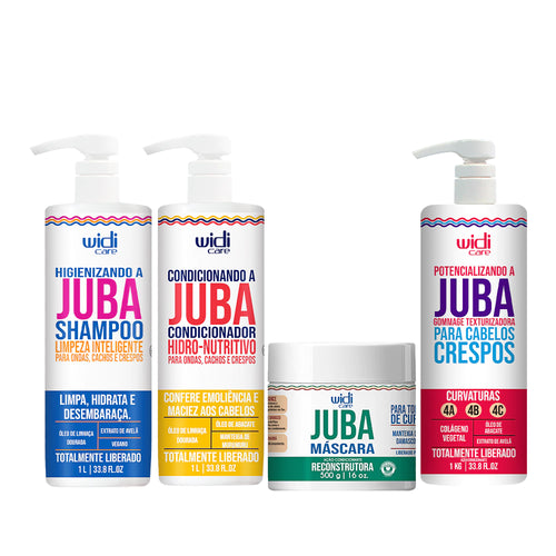 Kit Widi Care Juba Gommage - Shampoo + Condicionador + Máscara Reconstrução + Gommage 1kg
